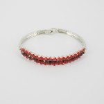514153 red in silver crystal bangle